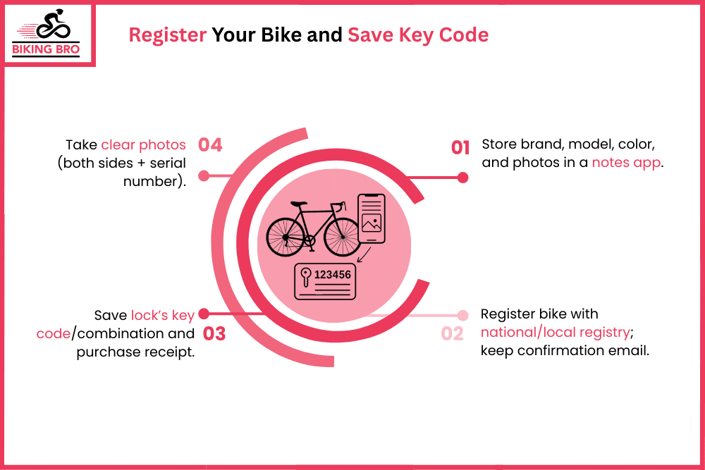 Register your bike and save the key code